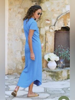 FRANK & EILEEN Perfect Tee Dress in Blue Size M